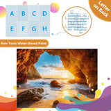 500 Pieces Puzzles for Adults Jigsaw Puzzle Beach Sea Cave Sunset Puzzle for Children Elderly, Recycled Paper Puzzle 500 Pieces, Art DIY Challenging Puzzle Family Game Gift for Friends, 20.5 x 15 in Jeacirio