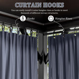 12'x14' Gazebo Curtains Outdoor Waterproof with Hanging Rings, 4-Panel Double Zipper Sidewalls Universal Replacement Privacy Curtain, Outdoor Gazebo Curtains for Patio, Backyard(Curtains Only) Snubbull