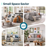 LINSY Loveseat Sofa Small Couch - Comfy 58" Small Loveseat for Small Spaces Modern Couches with Thick Cushion, Ergonomic Design Soft Sofa for Living Room Bedroom Apartment (Grey) LINSY