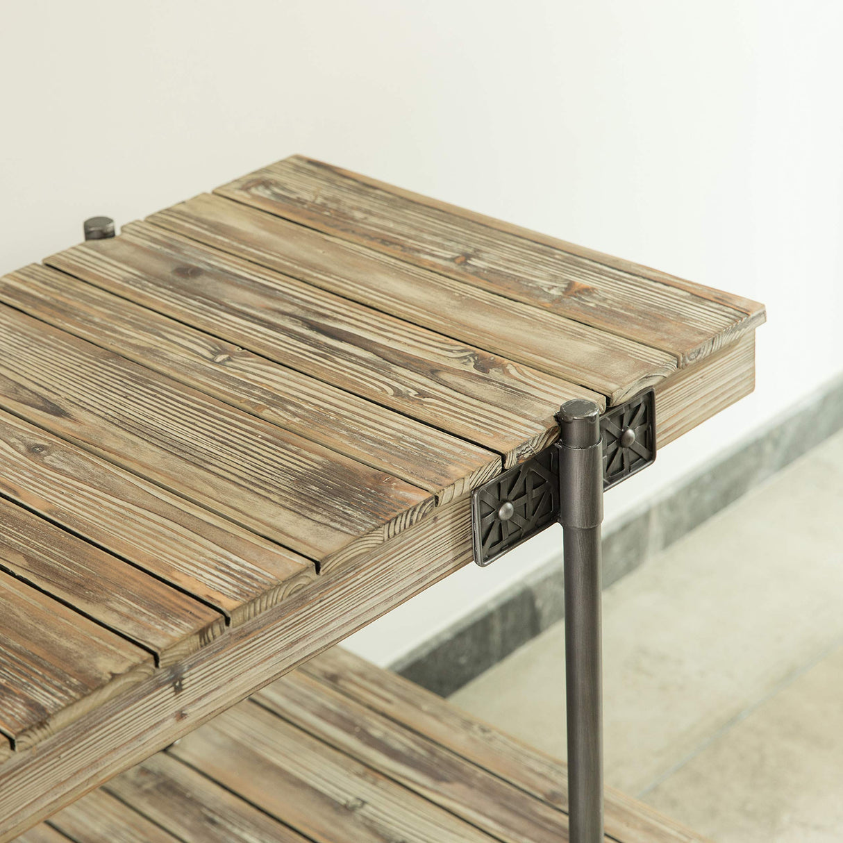 FirsTime & Co. Natural Oxford Factory Cart Console Table, Narrow Sofa Table for Living Room, Entryway, Wood and Metal, Farmhouse, 50 x 21.5 x 30 Inches FirsTime & Co.