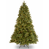 National Tree Company Pre-Lit 'Feel Real' Artificial Full Downswept Christmas Tree, Green, Douglas Fir, Dual Color LED Lights, 7.5 feet National Tree Company