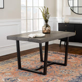Walker Edison Andre Modern Solid Wood Dining Table, 52 Inch, Grey Walker Edison