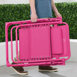 Best Choice Products Adjustable Zero Gravity Chair, Monochromatic Color Folding Patio Recliner w/Side Tray, Headrest - Hot Pink Best Choice Products