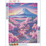 DPHERO Mount Fuji Diamond Painting Kits for Beginners Adults,5D DIY Cherry Blossoms Diamond Art Kits,Round Full Drill Sunset Gem Art Crafts Kits,DIY Painting by Numbers for Home Wall Decor 12x16 inch DPHERO