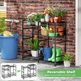 ThreeHio Potting Bench Table, Outdoor Plant Stand Table with Storage, Garden Tools Organizer Shelf Work Bench Station for Backyard, Patio, Balcony, Greenhouse ThreeHio