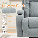 EZZUP Power Lift Recliner Chair for Elderly, Massage Recliner Chair with Heavy Duty Motion Mechanism, Single Motor Lift Chair with Lumbar Heating, Charging Port, Cup Holders - Fabric, Grey EZZUP