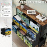 EXOTICA Dresser for Bedroom with 12 Drawers Tall Dresser & Chest of Drawers Fabric Dressers Storage Tower for Living Room Closet Hallway with Wooden Top and Metal Frame EXOTICA