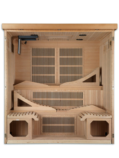Golden Designs "Monaco" 6-person Near Zero EMF Far Infrared Sauna Canadian Hemlock DYNAMIC SAUNAS