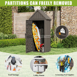 Ultimate Outdoor Storage Cabinet - Durable Resin Construction with Reinforced Floor, Adjustable Shelves & Lock for Security (Grey) Fancyango