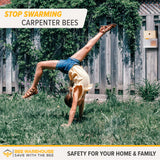 Bee Warehouse - Carpenter Bee Trap - Wood Boring Bee Trap - Unique Catch & Release Outdoor Carpenter Bee Trap - Includes Hanging Hardware & 5 Bee Dams Bee Warehouse