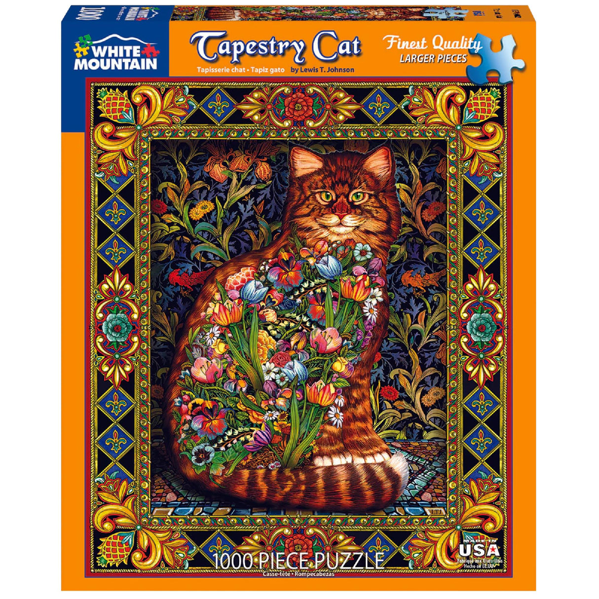 White Mountain Puzzles Tapestry Cat - 1000 Piece Jigsaw Puzzle White Mountain