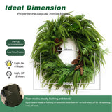 24 Inch Real Touch Norfolk Pine Wreaths for Front Door, Soomeir Artificial Christmas Wreath Green Faux Pine Wreath for Wall Windows Mantle Outdoor Christmas Decoration Soomeir