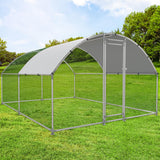 NUGRIART Large Metal Chicken Coop Walk-in Poultry Cage with Water-Resident and Anti-UV Cover Duck Rabbit Cat House Outdoor Chicken Run Pen with Round Roof NUGRIART