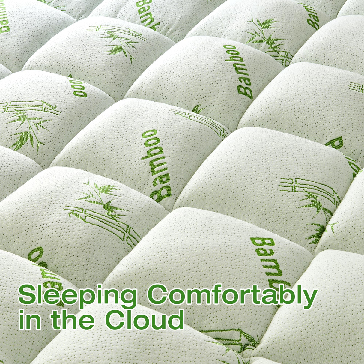 Easthome Mattress Topper Queen Size Viscose Derived from Bamboo, Thick Soft Pillow Top Mattress Pad Cover for Back Pain, Mattress Protector with 8-21 Inch Deep Pocket, White Easthome