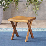 Christopher Knight Home Irene Outdoor Acacia Wood Side Table, Sandblast Teak Finish Christopher Knight Home