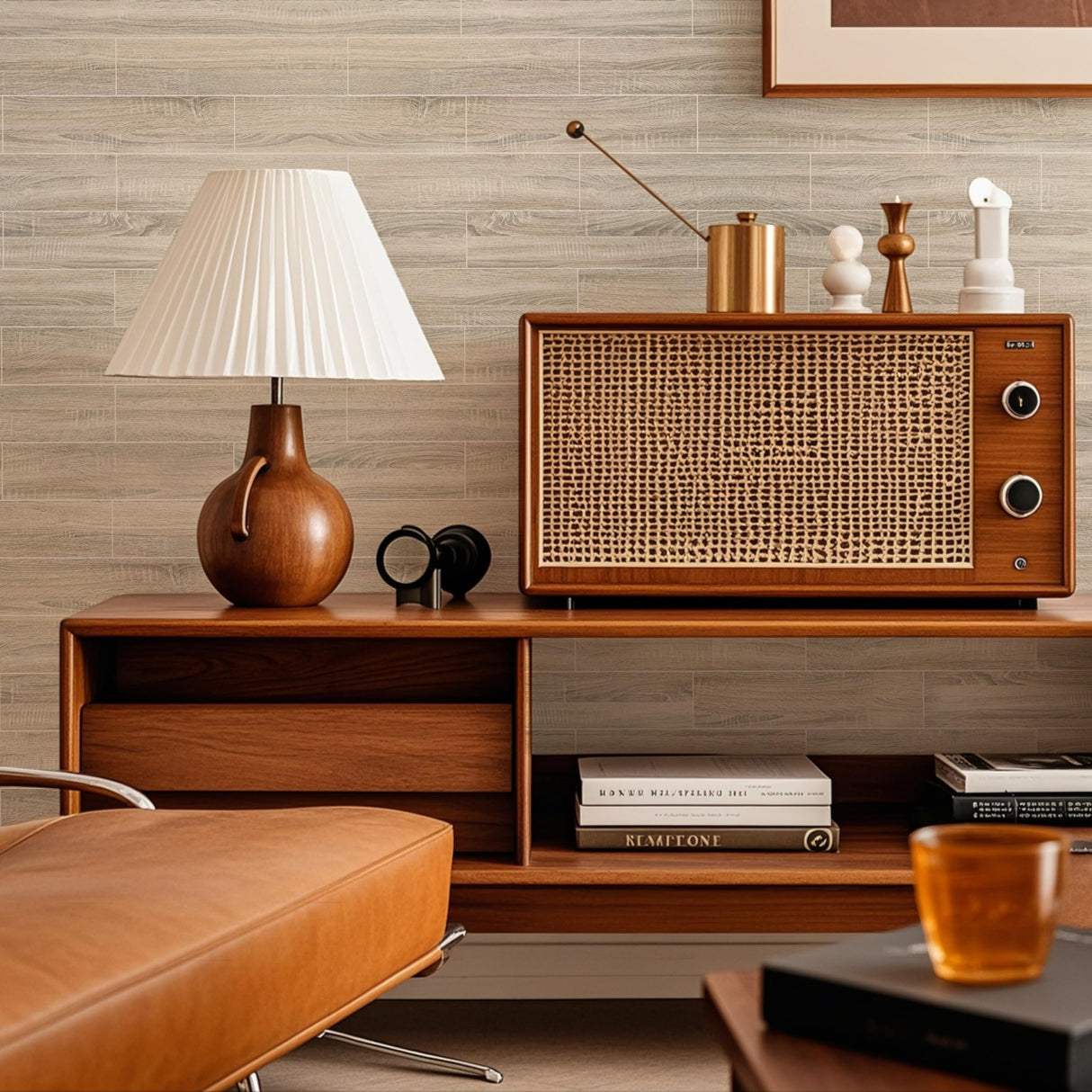 COLAMO Luxury 24PCS Faux Wood Texture Peel and Stick Backsplash,Vintage Oak Stick On Accent Wall Swatch Thick Rigid Shiplap Panels, Self Adhesive Wooden Wall Paneling for Kitchen Backsplash COLAMO