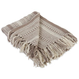 DII Braided Striped Decorative Throw Blanket, 50x60, Stone DII