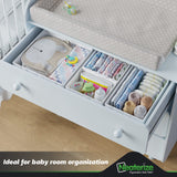 Drawer Organizer Clothes Set of 12 White-Grey - Dresser Organizer For Nursery, Bedroom, Closet - Perfect Baby Clothes Organizer and Storage & General Nursery Organization or Dresser Drawer Organizers NEATERIZE