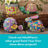 MindWare Paint Your Own Stone Decor: Box Turtle - DIY Craft Kit for Kids Includes Weather Resistant Stone, Paints and Brushes MindWare