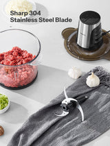 Food Processors with 2 Large Bowls(12 Cup+12 Cup), Reemix Electric Chopper with Powerful 500W Copper Motor, 4 Bi-Level Blades for Fruits, Meat, Vegetables, Baby Food, Nuts, 2 Speeds Reemix