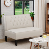 annjoe Button Tufted Loveseat Settee Upholstered Sofa Backrest Buckle Couch Banquette Bench for Dining Room Living Room Bedroom Funiture annjoe
