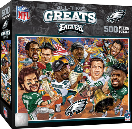 MasterPieces 500 Piece Sports Jigsaw Puzzle for Adults - NFL Philadelphia Eagles All-Time Greats - 15x21 Masterpieces