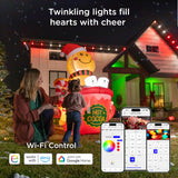 Enbrighten Vibe Eternity Permanent Outdoor Lights for House, 100ft, 72 RGBWIC LEDs, Close Spacing, 33lm, Color Changing, Christmas, Eave Lighting, Smart App, Works with Alexa, Google Home, 81103 Enbrighten