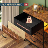 63" Long Dresser for Bedroom with 12 Fabric Drawers Entertainment Center with LED Lights & Power Outlets TV Stand for 70 Inch TV, Organizer for Bedroom, Rustic Brown Romorgniz