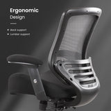 BOLISS Ergonomic Mesh Computer Office Drafting Chair with Super Soft Adjustable Arms Molded Foam Seat Cushion and Lumbar Support-Black BOLISS