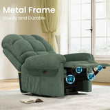 Welzona Updated Power Recliner Chair, Adjustable Electric Recliner Chairs for Adults, Ultra-Comfy Corduroy Recliner Chair for Small Space, Tool-Free Assembly, 2 Side Pockets and USB Port, Green Welzona