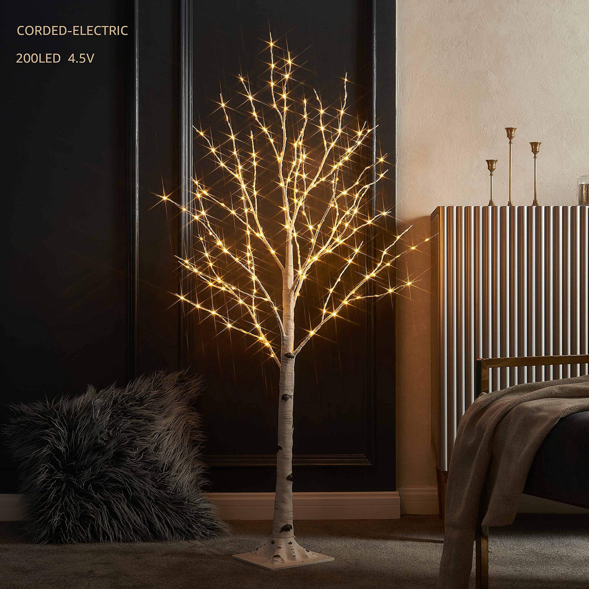 LITBLOOM Lighted Birch Twig Tree with Fairy Lights 4FT 200 LED Lights for Indoor Outdoor Home Christmas Easter Holiday Decoration LITBLOOM