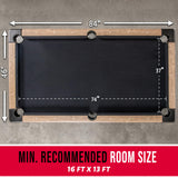 GoSports 7 ft Portable Pool Table - No Assembly Required Folding Billiard Table in Oak GoSports