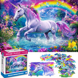 100 Piece Puzzles for Kids Ages 4-6 6-8 Unicorn Rainbow Jigsaw Puzzles Kids Puzzles Ages 5-8 100 Piece Puzzle for Adults Kids Learning Educational Toys Gifts for Girls Boys Sopu