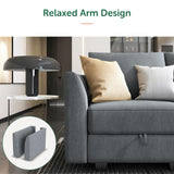 HONBAY Modular Sectional Couch with Reversible Chaise L-Shape Sofa 4-Seat Corner Couch Modular Sofa with Storage Seat, Bluish Grey HONBAY