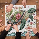 Sea Turtle 1000 Piece Puzzle for Adults, PICKFORU Wave Spirit Jigsaw Puzzle 1000 Pieces, Nature Animal Art Puzzles as Home Decor PICKFORU