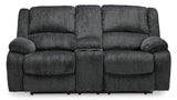 Signature Design by Ashley Draycoll Contemporary Double Reclining Manual Loveseat with Center Console, Dark Gray Signature Design by Ashley