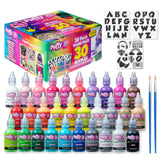 Puffy Bulk Buy Paint 30 pack Premium Quality Nontoxic 3D Paint Set. Safe for Kids, Great for School Projects, Permanent on Fabric, Canvas, Wood, Glass, and More Craft Surfaces Puffy