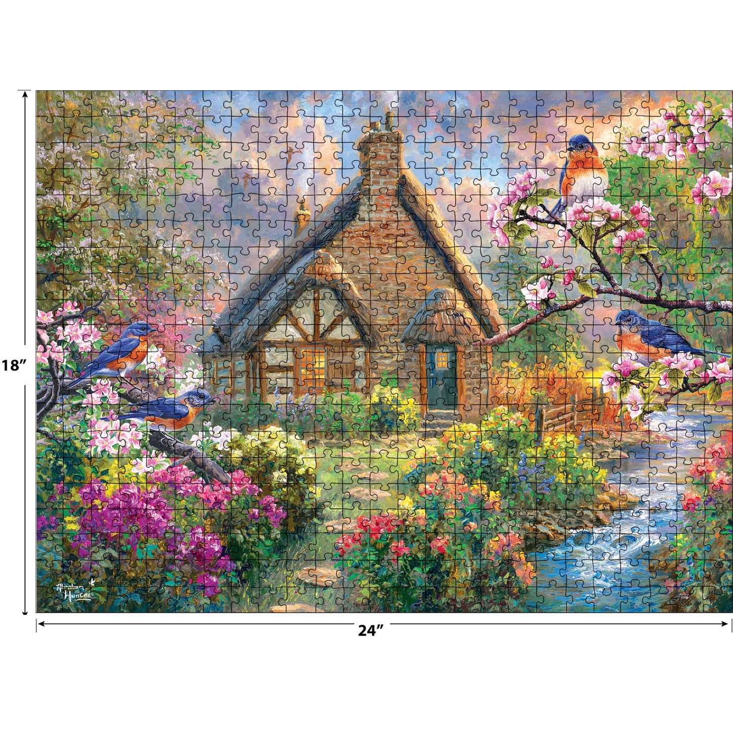 RoseArt - Abraham Hunter - Cobblestone Creek - 500 Piece Jigsaw Puzzle for Adults