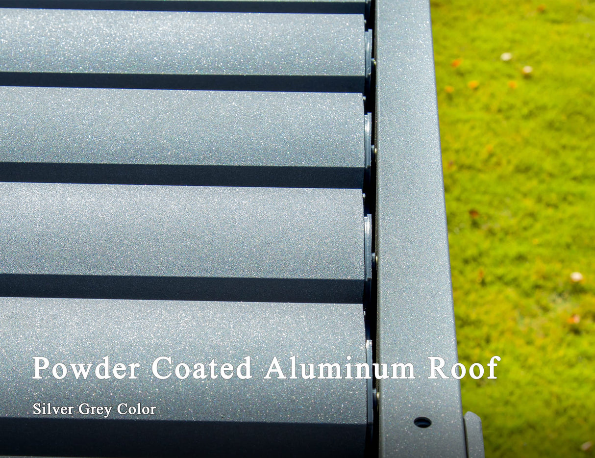 Domi Outdoor Louvered Pergola 12'x16' with Adjustable Aluminum Roof,Grill Gazebo for Patios,Aluminum Frame with Curtains and Mesh for Garden,Patio,Backyard domi outdoor living