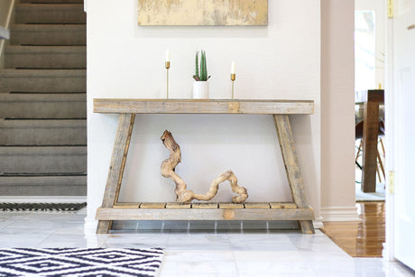 Reclaimed Wood Luxe Aztec A-Frame Console Table (Natural) Doug and Cristy Designs