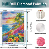 YIYIAH Seascape Diamond Painting Kits for Adults-Beach Diamond Art Kits for Beginners - DIY Full Round Diamond Dots -Gem Art for Gifts Home Wall Decor YIYIAH