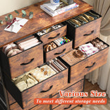 EnHomee 14 Drawer Dresser, Tall Dressers for Bedroom, Large Bedroom Dressers & Chests of Drawers, Sturdy Metal Frame & Wood Top, Easy Assembly, Closet, Living Room, Rustic Brown EnHomee