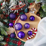 Wironlst Christmas Ball Ornaments - 30pcs Shatterproof Plastic Christmas Ornaments Hanging Ball Decorations for Xmas Tree, Holiday, Wedding, Party (Multi-Size, Purple) Wironlst