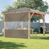 Covers & all Outdoor Clear Panel Curtain, 12 oz Vinyl Outdor Curtains for Patio, Waterproof & Weather Resistant Tarp with Brass Grommets for Pergola, Porch, Gazebos, Balcony (7' H x 12' W Feet, Beige) Covers & All