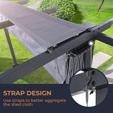 HAPPATIO 10' X 13' Outdoor Retractable Pergola Canopy for Deck, Backyard, Patio, Aluminum Pergola with Sun Canopy, Includes Ground Studs and Expansion Screws (Grey) HAPPATIO