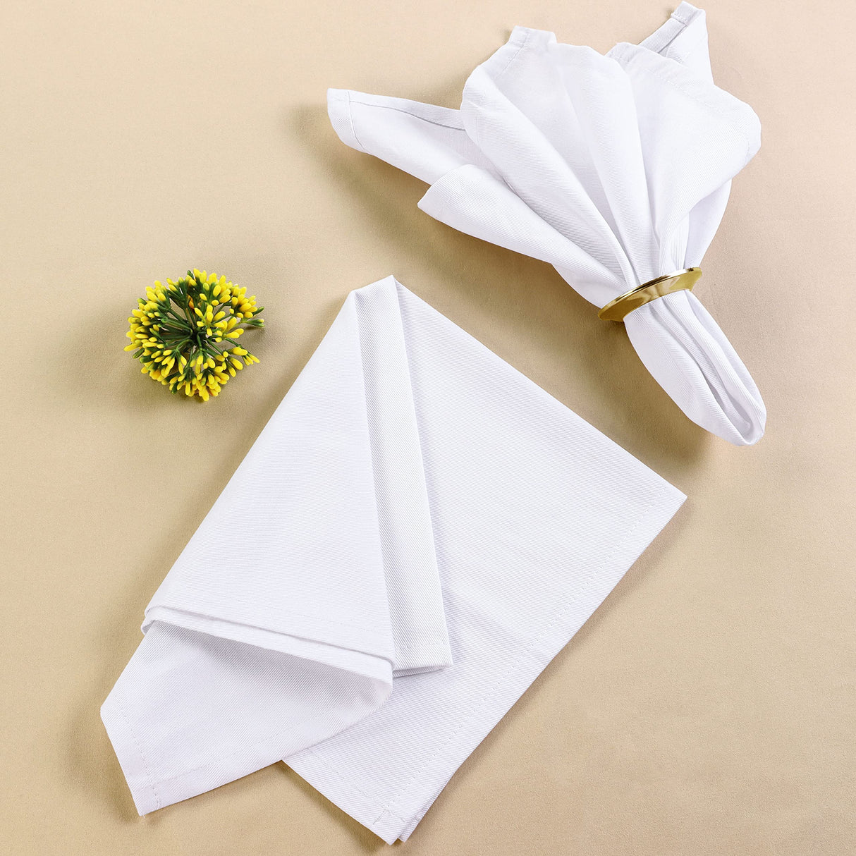 Utopia Kitchen White Cloth Napkins [12 Pack, 18x18 Inch] Cotton Blend Washable and Reusable Table Dinner Napkins Utopia Kitchen