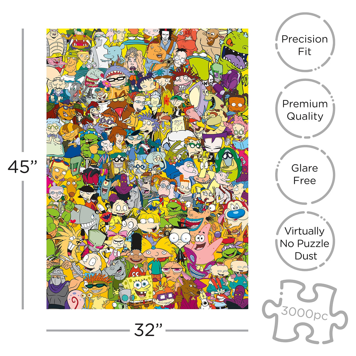 Aquarius Nickelodeon 90s Puzzle (3000 Piece Jigsaw Puzzle) - Officially Licensed Nickelodeon Merchandise & Collectibles - Glare Free - Precision Fit - 32 x 45 Inches AQUARIUS