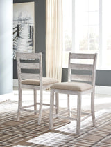 Signature Design by Ashley Skempton 24" Counter Height Upholstered Barstool, Set of 2, Antique White Signature Design by Ashley