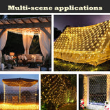 Eueasy LED Net Lights, 270 LED 10x10FT with Timer & 8 Lighting Modes, Outdoor Net Lights for Gazebo, Bush, Wedding, Holiday Eueasy