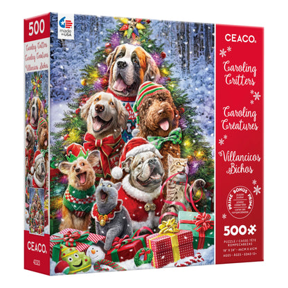 Ceaco - Larry Jones - Caroling Critters - 500 Piece Jigsaw Puzzle